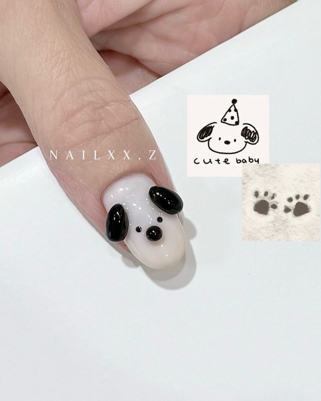 加購品｜狗狗，美甲作品