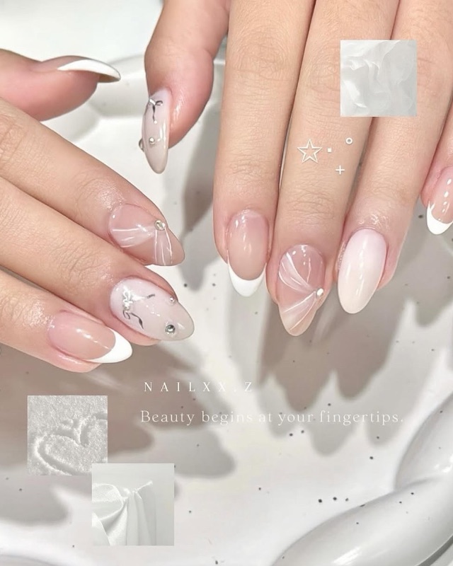 飄帶法式,美甲作品