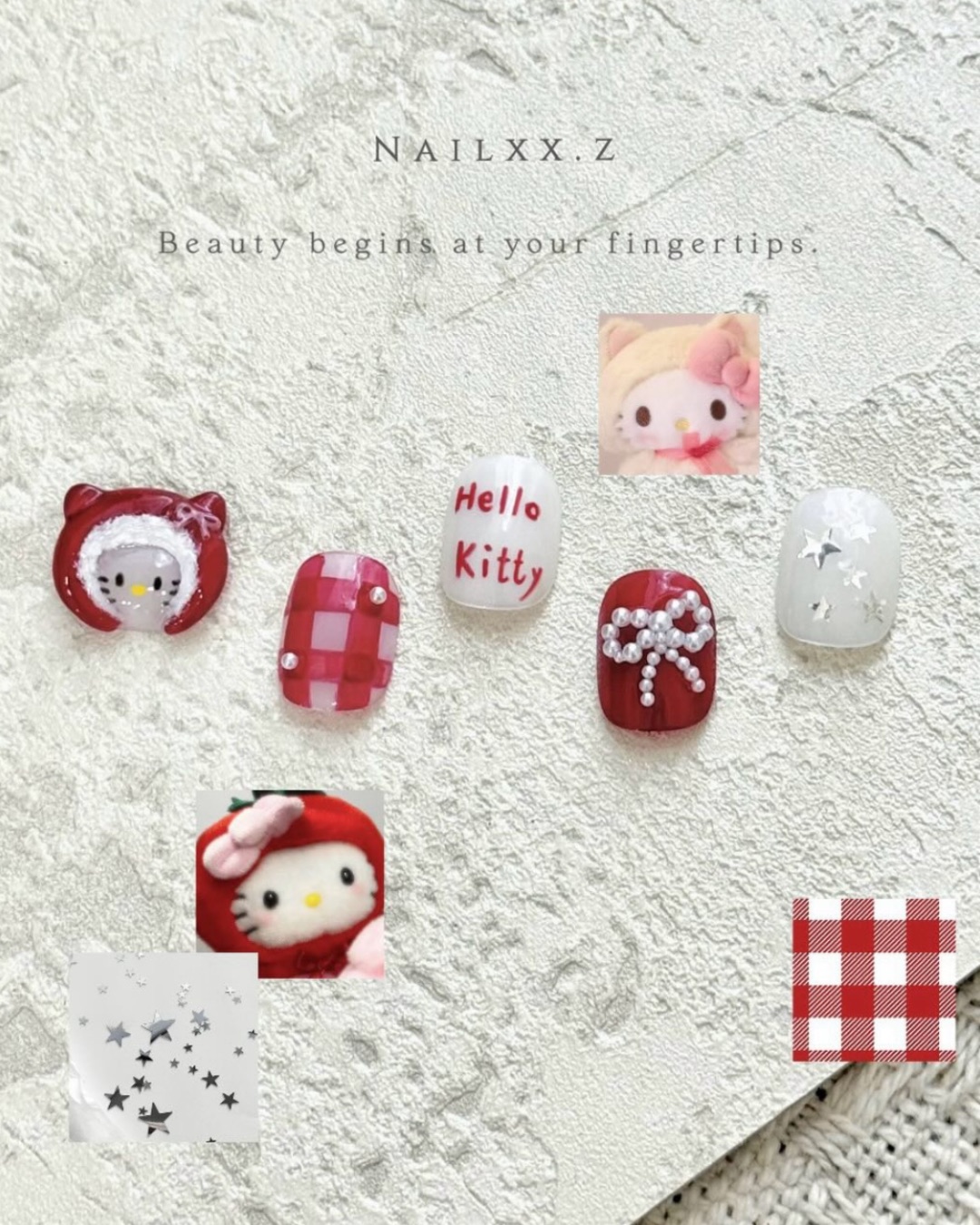 kitty ♡，美甲作品