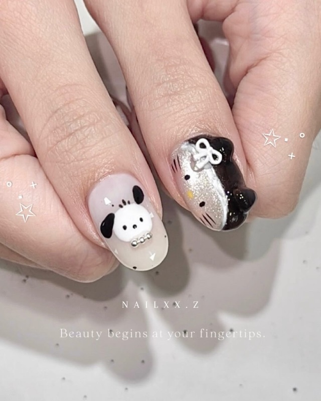 加購品|帽子kitty,美甲作品