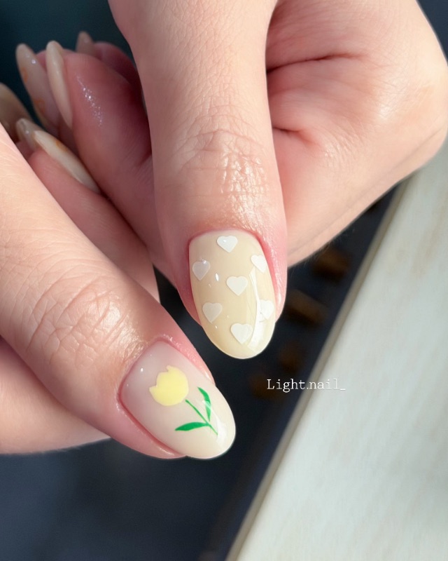 奶油鬱金香🧈,美甲作品