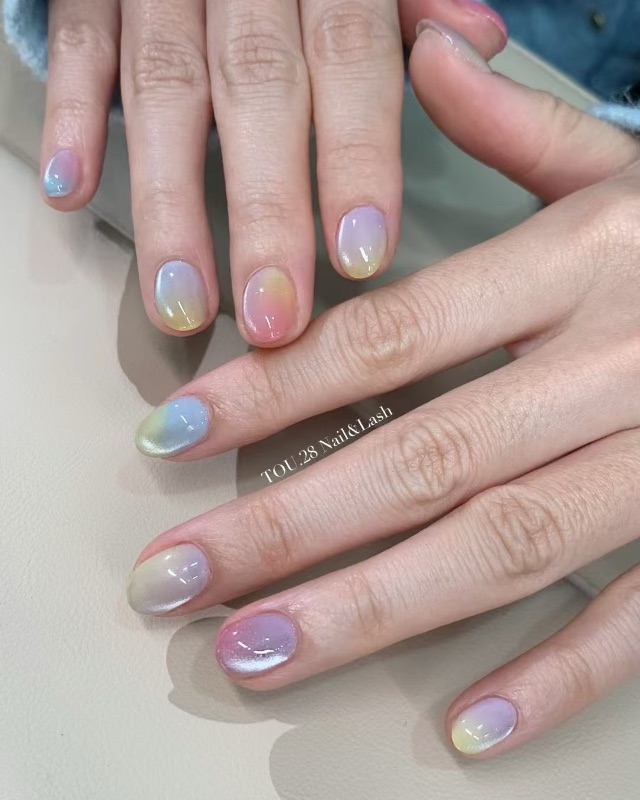 繽紛糖果貓眼，美甲作品