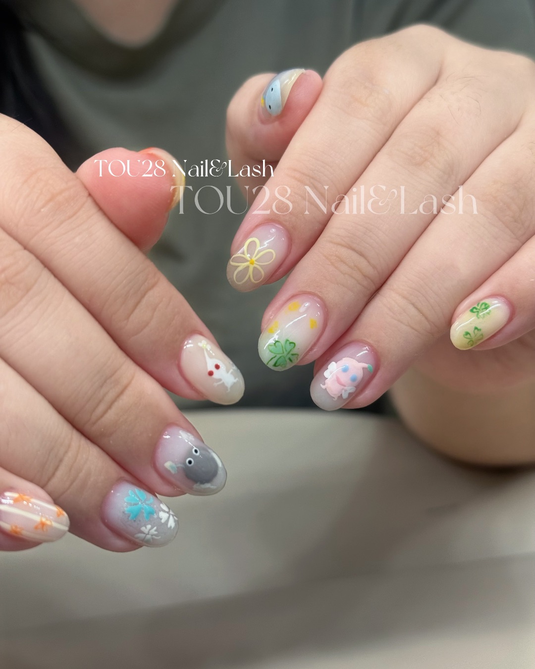 皮克敏，美甲作品