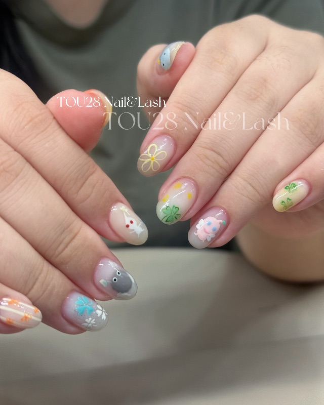 皮克敏，美甲作品