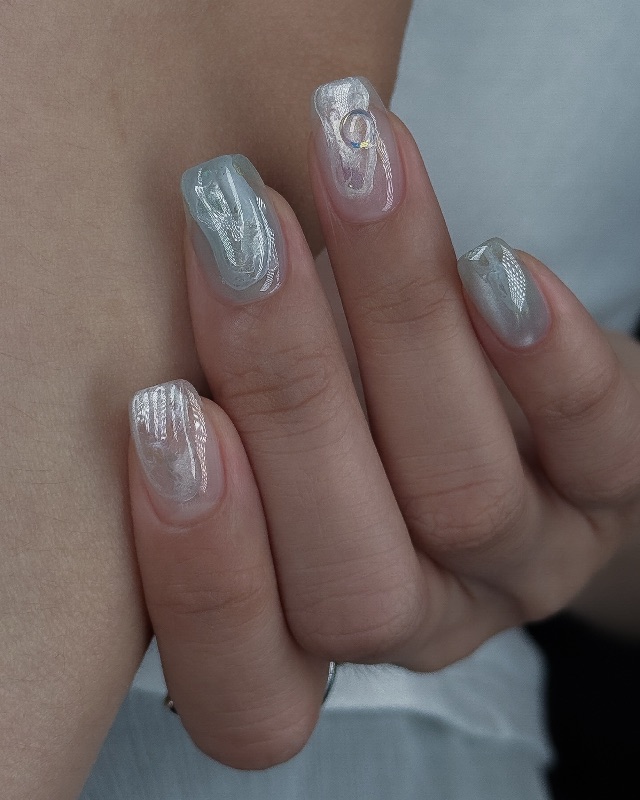 海洋泡泡🫧，美甲作品照片 2