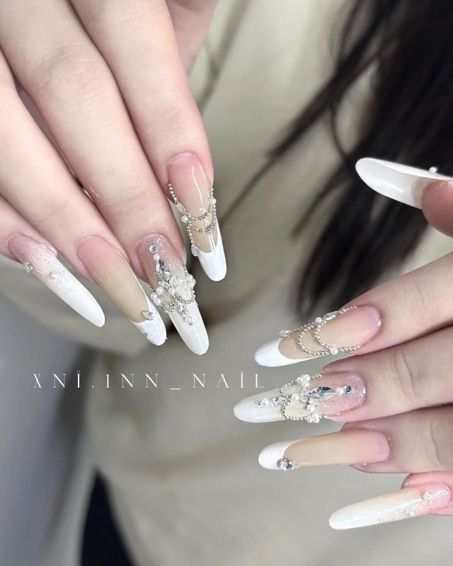 法式排鑽款，美甲作品