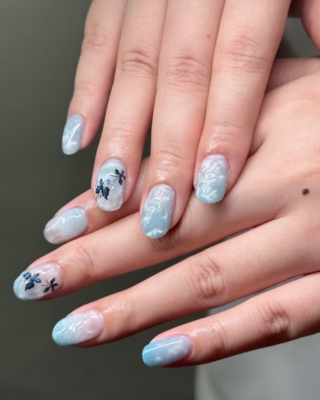 海邊蝴蝶🦋，美甲作品