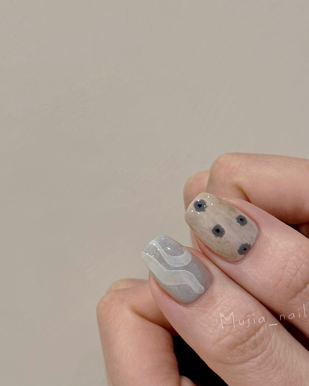 緞帶格紋，美甲作品
