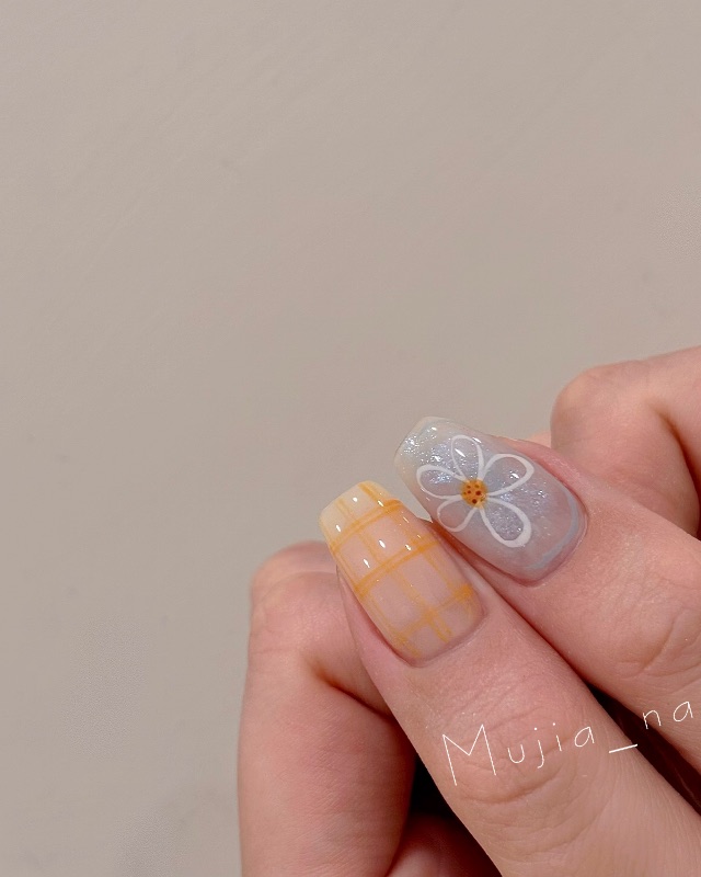 橘子汽水,美甲作品