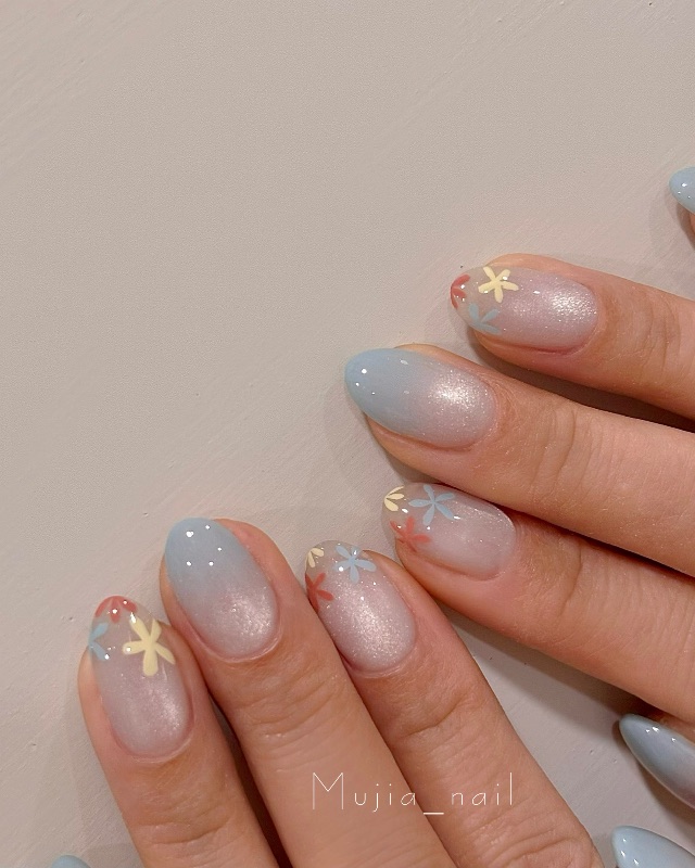 漸層小花,美甲作品