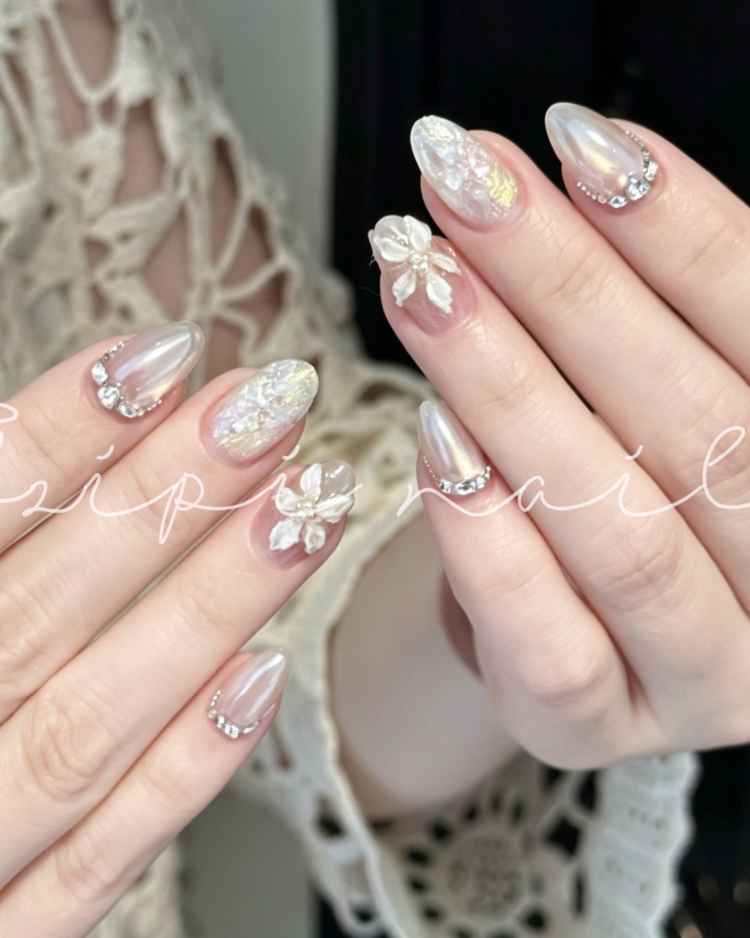 海莉醋酸冰花美甲🌸，美甲作品