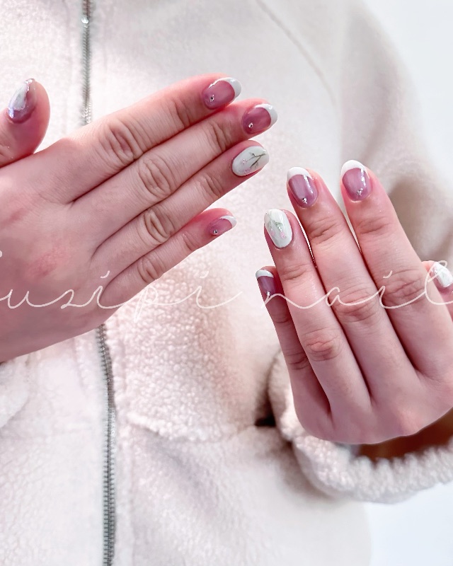 溫柔油畫鬱金香🌷，美甲作品