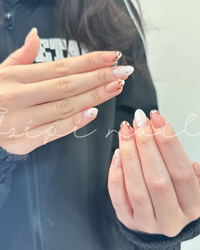 法式豹紋美甲🌟，美甲作品