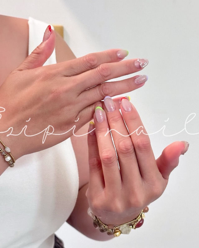 法式貓眼💅，美甲作品照片 3