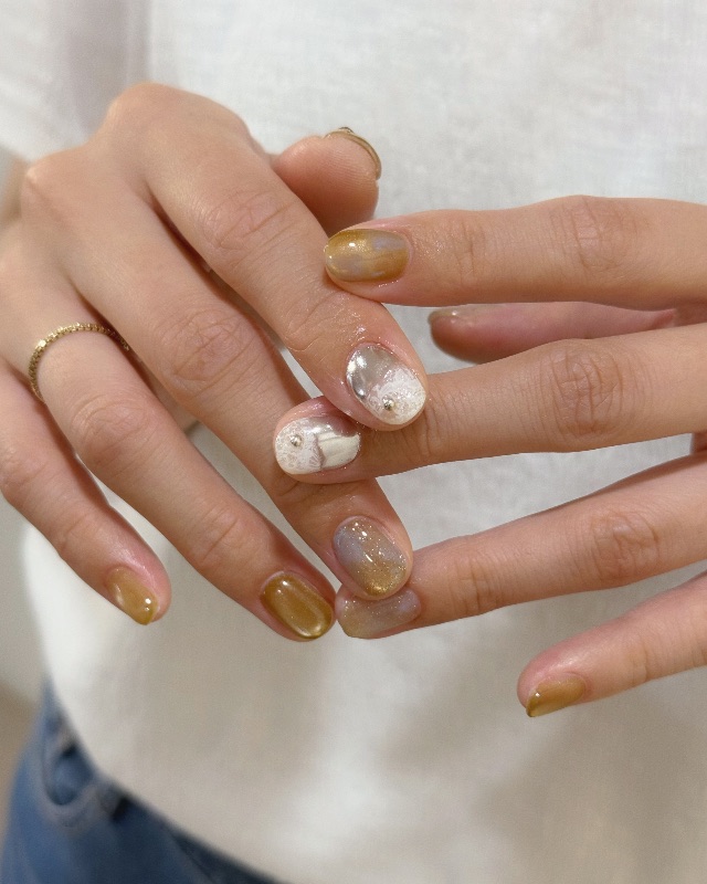 Gold and shine，美甲作品照片 2